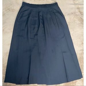 Claude Bennett Vintage Pleated Elastic Back Midi Skirt